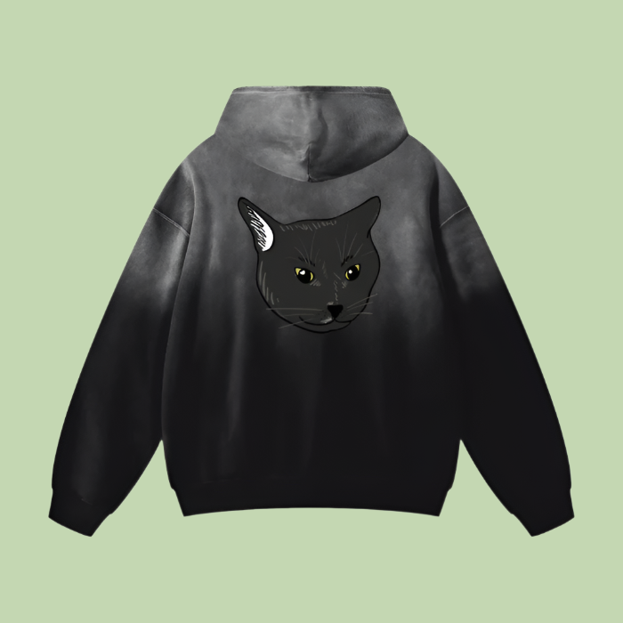 "Purple Nug / Head" Monkey Wash Drop Shoulder Hoodie - 400 GSM
