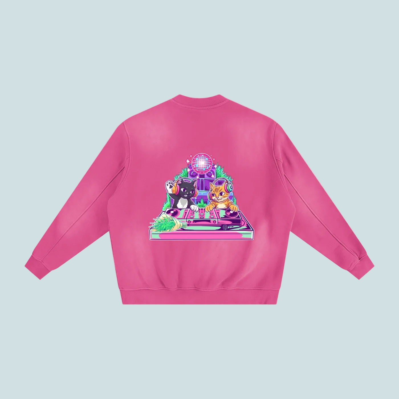 House Cats | Sunfaded BOUQS&CATS Fleeced Sweatshirt - 375 GSM