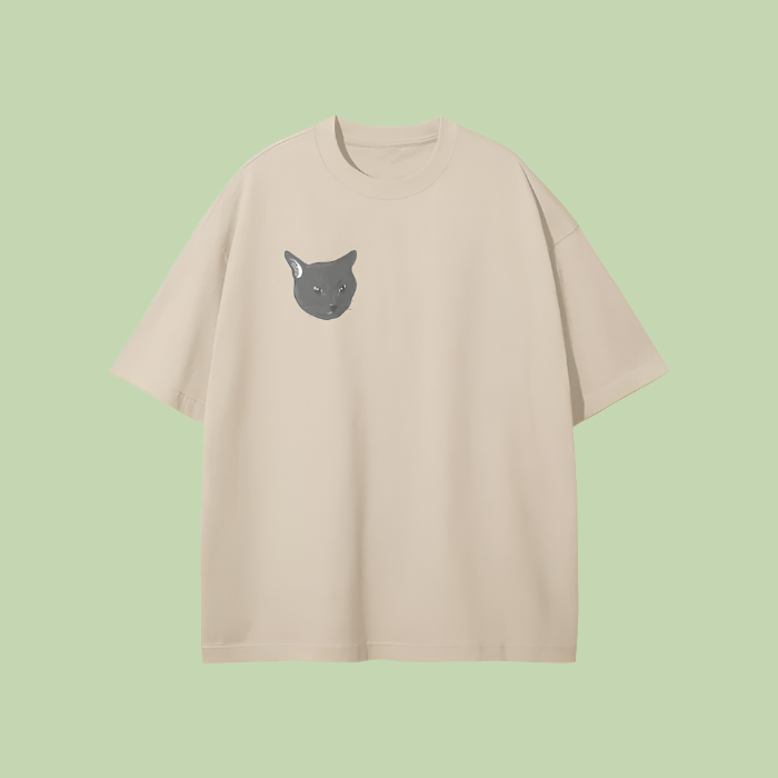 "Head / Grayscale Logo" Oversize Loose Fit T-Shirt - 275 GSM