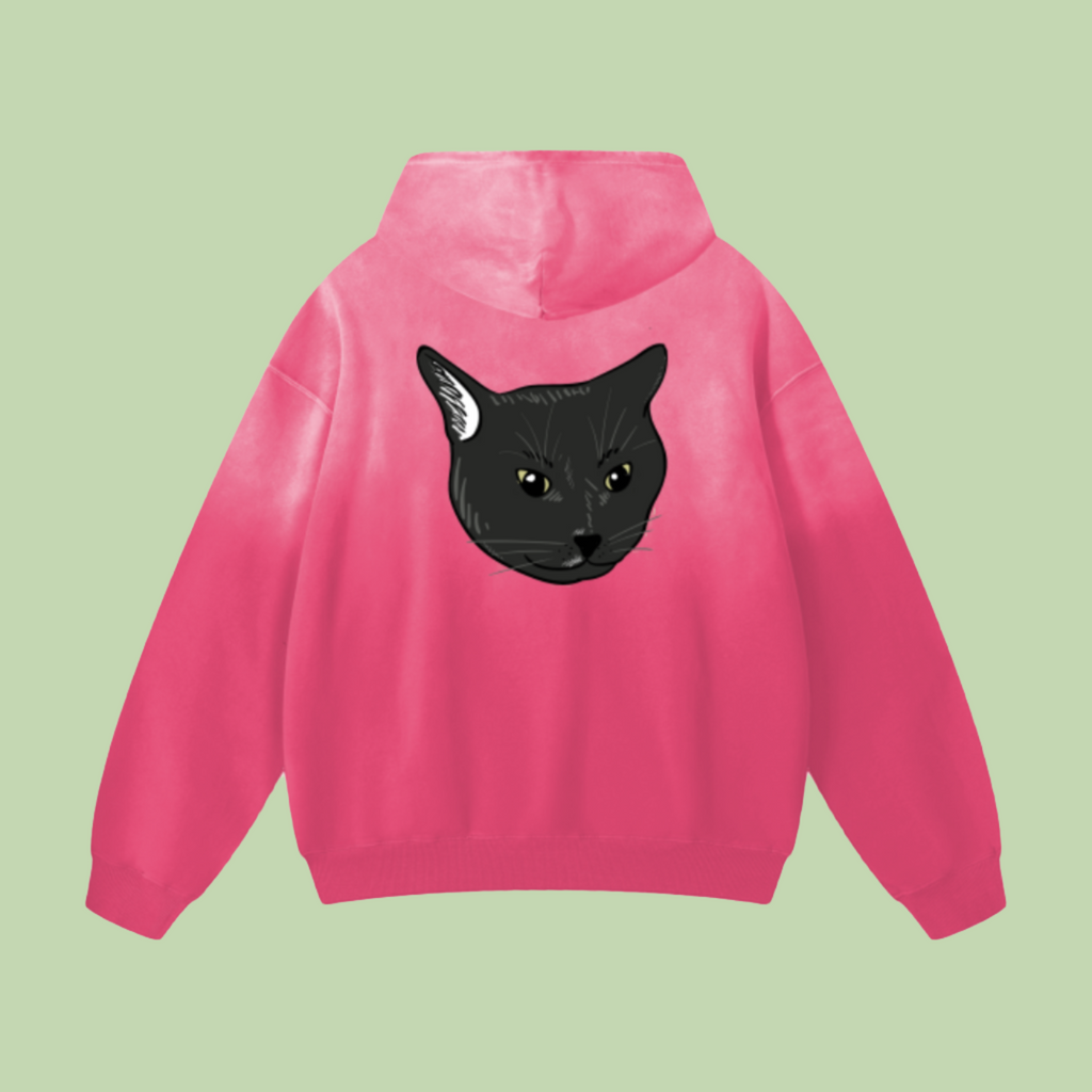 "Purple Nug / Head" Monkey Wash Drop Shoulder Hoodie - 400 GSM