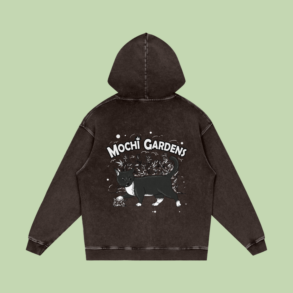 Eyes x Grayscale | Acid Wash Mochi Gardens Hoodie - 420 GSM