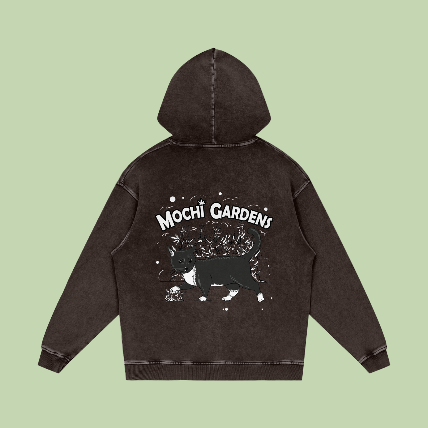 Eyes x Grayscale | Acid Wash Mochi Gardens Hoodie - 420 GSM