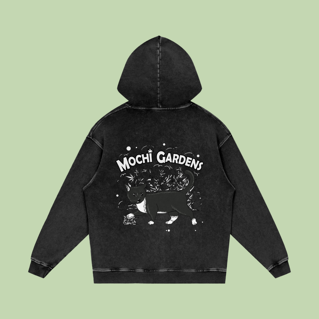 Eyes x Grayscale | Acid Wash Mochi Gardens Hoodie - 420 GSM