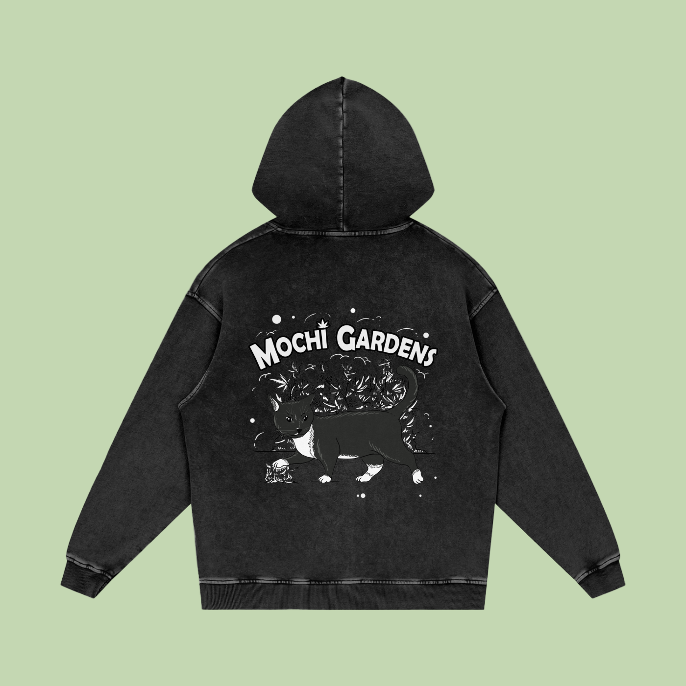 Eyes x Grayscale | Acid Wash Mochi Gardens Hoodie - 420 GSM