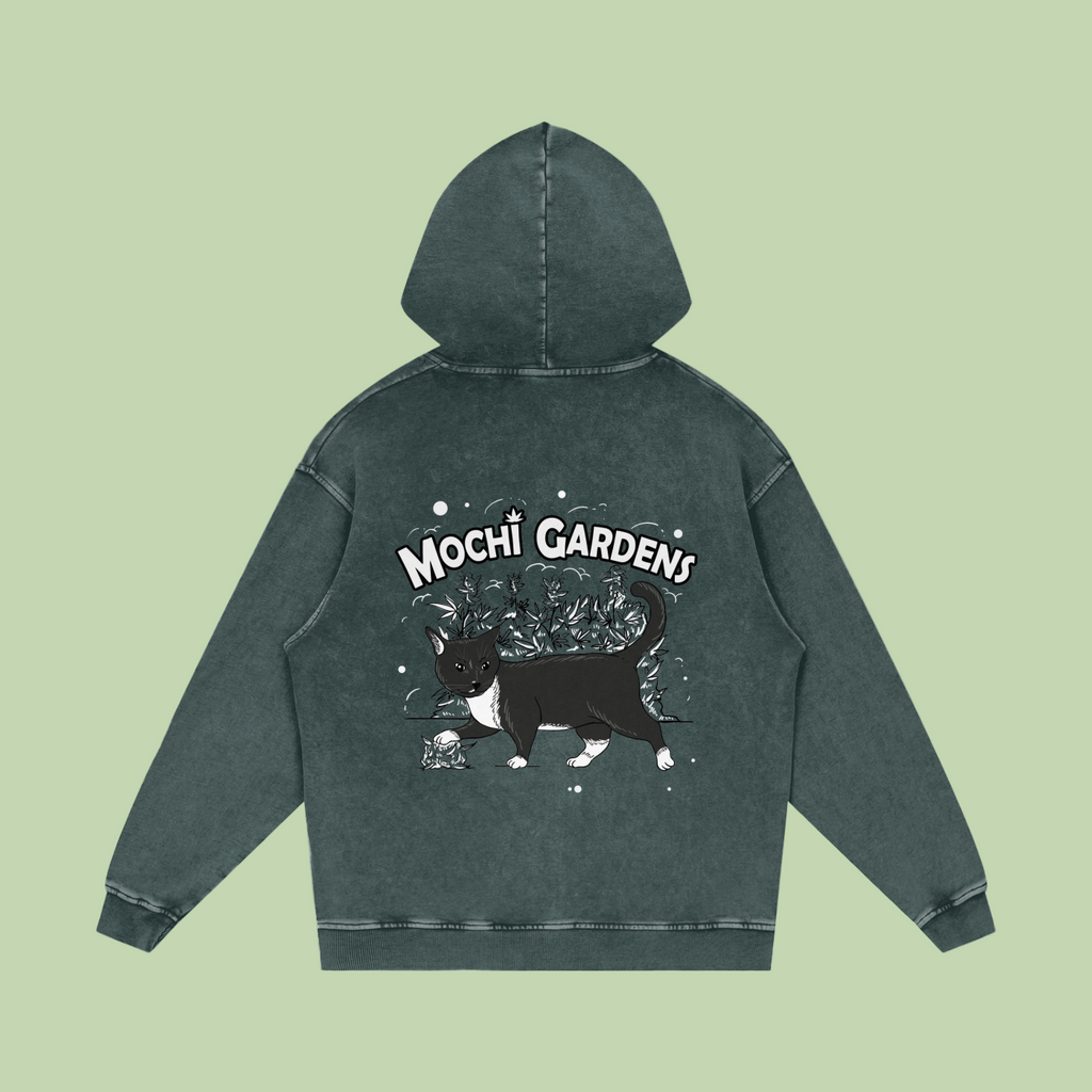 Eyes x Grayscale | Acid Wash Mochi Gardens Hoodie - 420 GSM