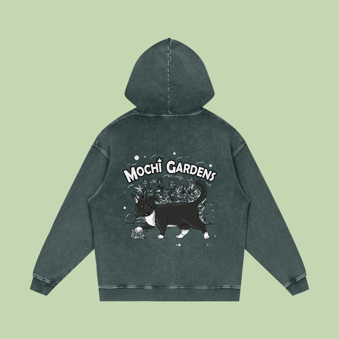 Eyes x Grayscale | Acid Wash Mochi Gardens Hoodie - 420 GSM