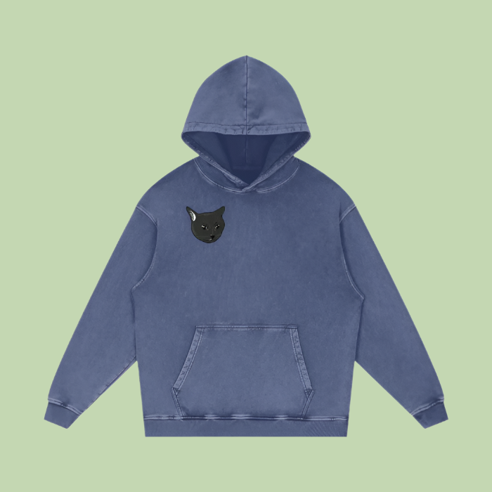 "Head / Grayscale Logo" Acid Wash Hoodie - 420 GSM