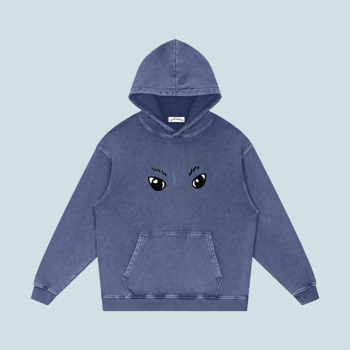 Eyes x House Cats | Acid Wash BOUQS&CATS Hoodie - 420 GSM