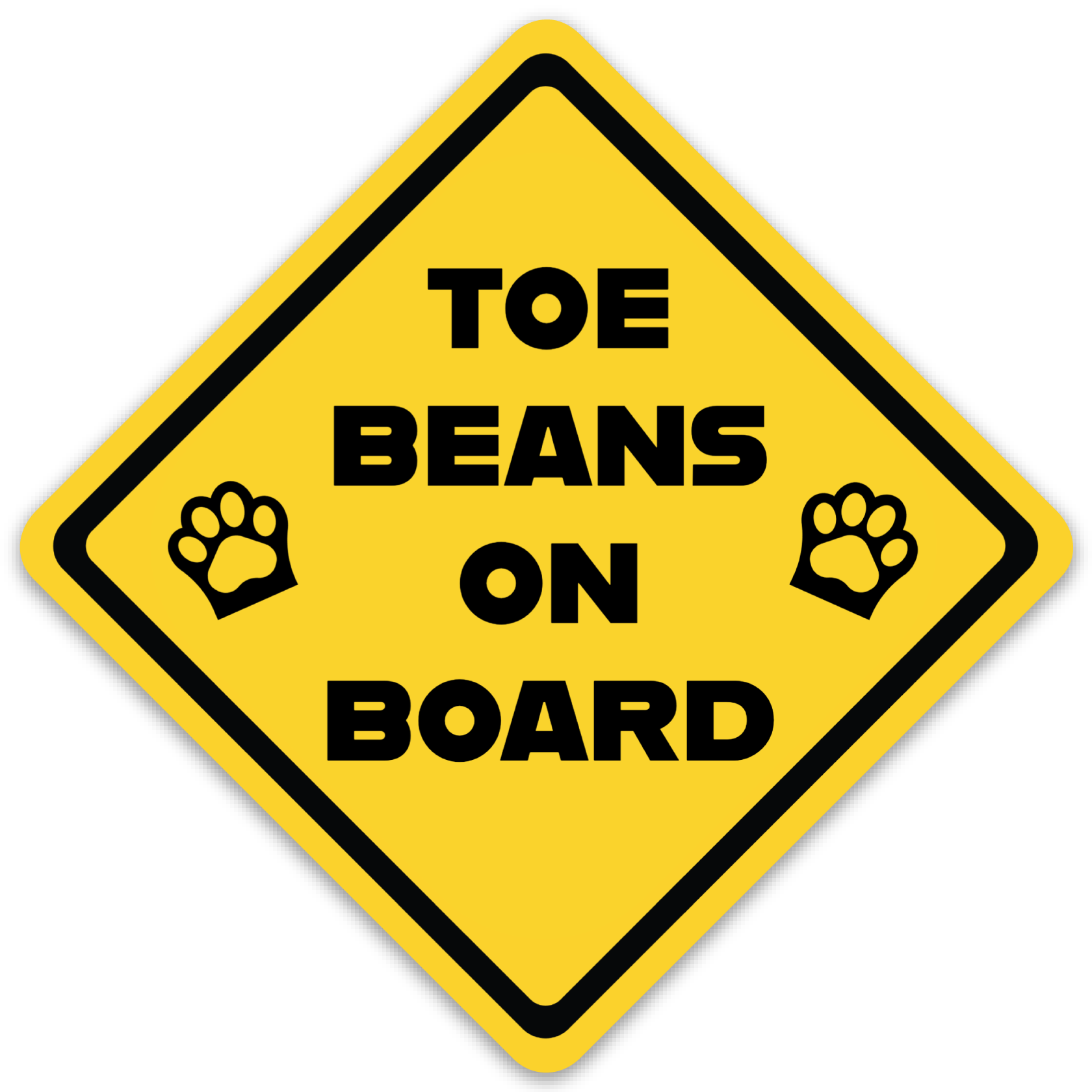 Toe Beans on Board 4" Bumper Sticker