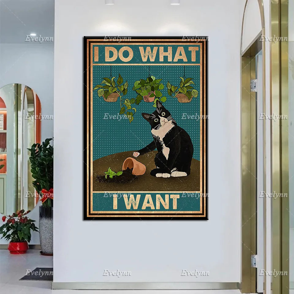 Cat Poster - I Do What I Want (Framed / Unframed)